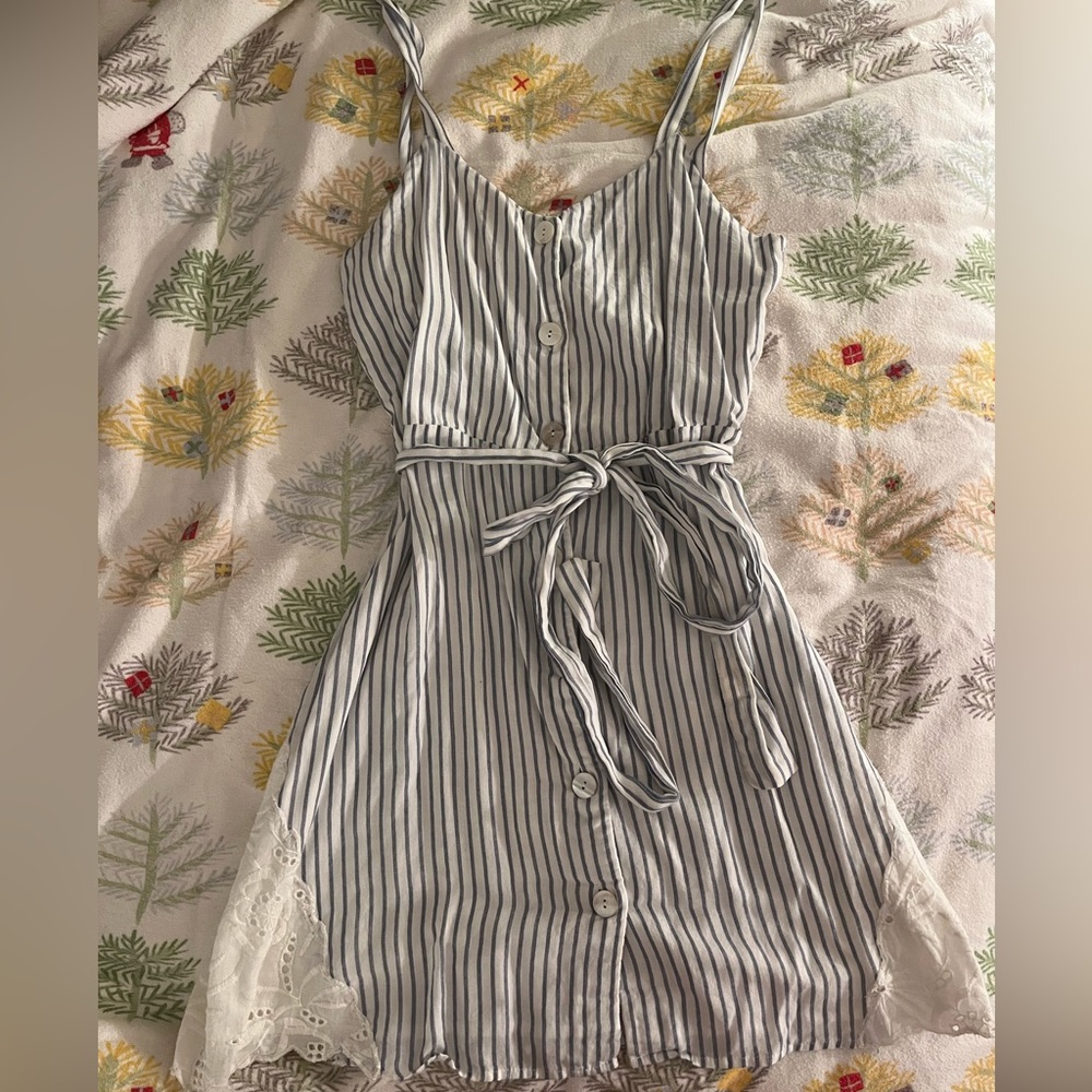 Zara Blue Stripped Button Dress